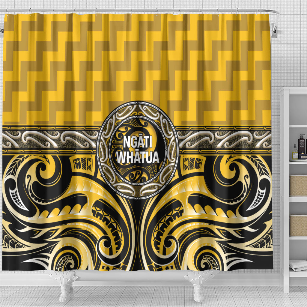 Aotearoa Ngati Whatua Shower Curtain Maori Iwi Poutama Puhoro Tattoo