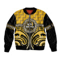 Aotearoa Ngati Whatua Personalised Sleeve Zip Bomber Jacket Maori Iwi Poutama Puhoro Tattoo