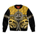 Aotearoa Ngati Whatua Personalised Sleeve Zip Bomber Jacket Maori Iwi Poutama Puhoro Tattoo