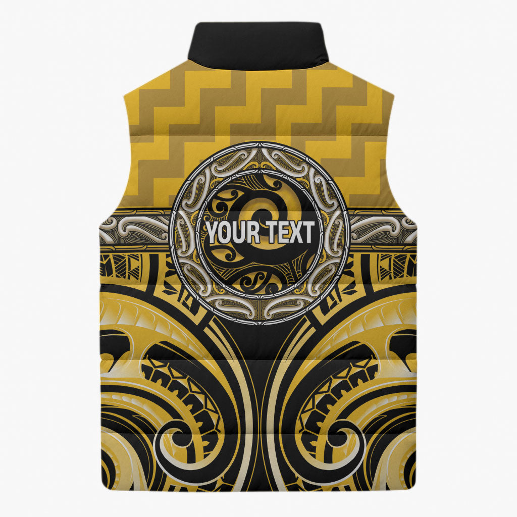Aotearoa Ngati Whatua Personalised Sleeveless Puffer Jacket Maori Iwi Poutama Puhoro Tattoo