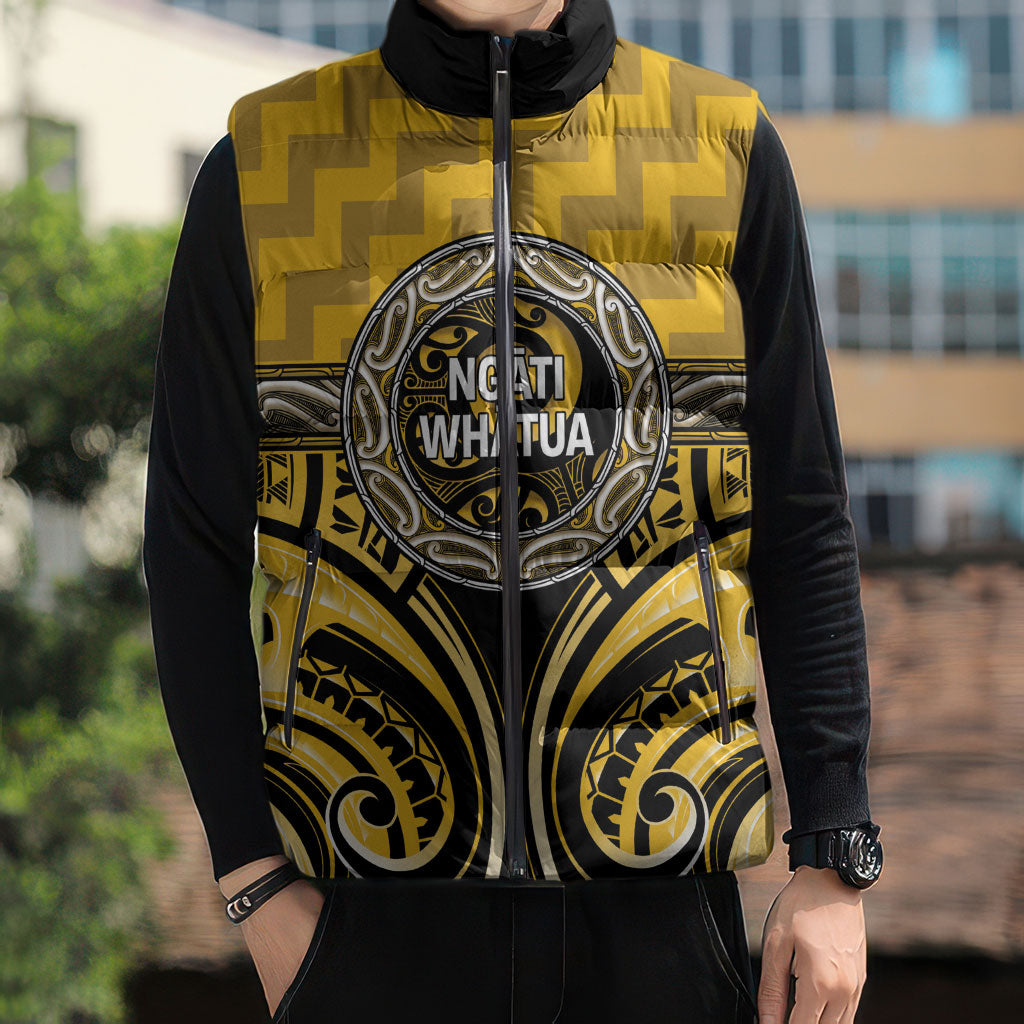 Aotearoa Ngati Whatua Personalised Sleeveless Puffer Jacket Maori Iwi Poutama Puhoro Tattoo