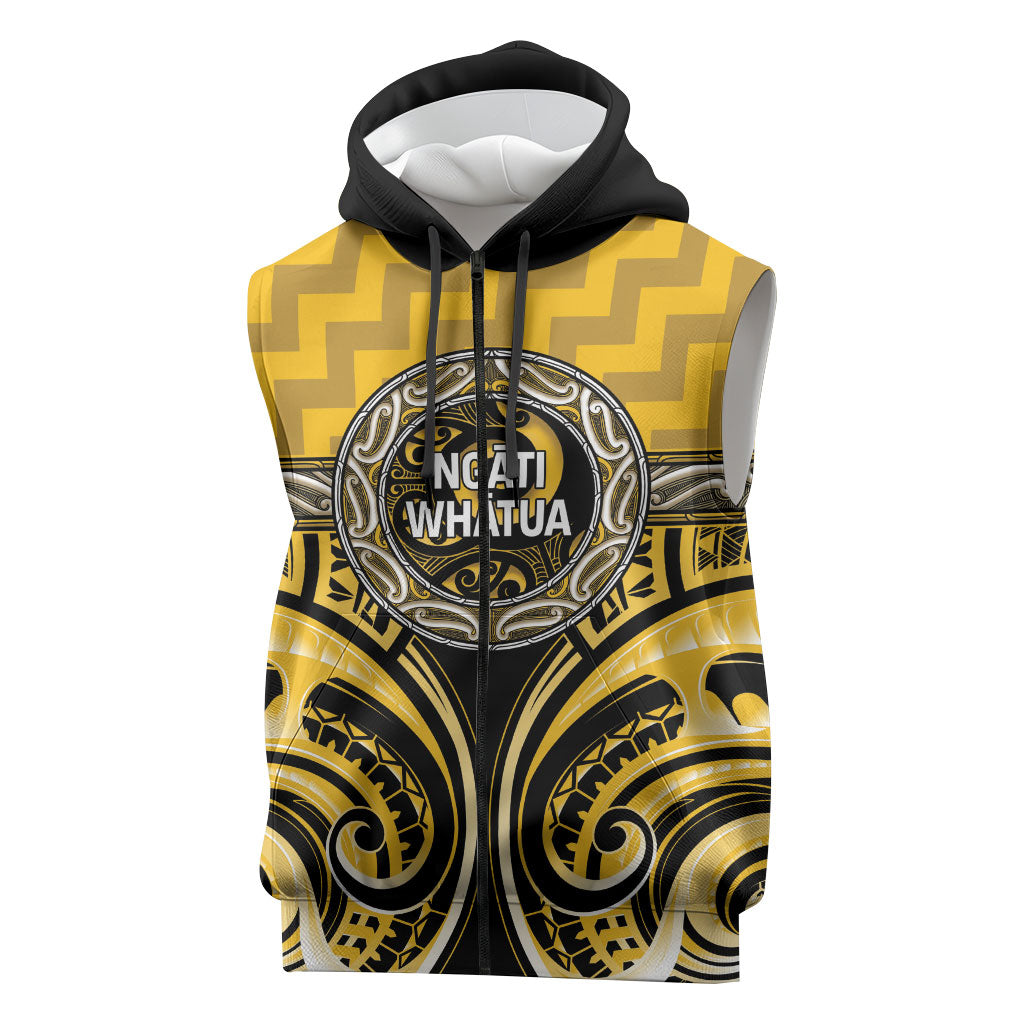 Aotearoa Ngati Whatua Personalised Sleeveless Zip Hoodie Maori Iwi Poutama Puhoro Tattoo