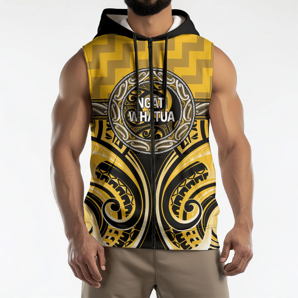 Aotearoa Ngati Whatua Personalised Sleeveless Zip Hoodie Maori Iwi Poutama Puhoro Tattoo