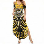 Aotearoa Ngati Whatua Personalised Summer Maxi Dress Maori Iwi Poutama Puhoro Tattoo