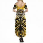 Aotearoa Ngati Whatua Personalised Summer Maxi Dress Maori Iwi Poutama Puhoro Tattoo