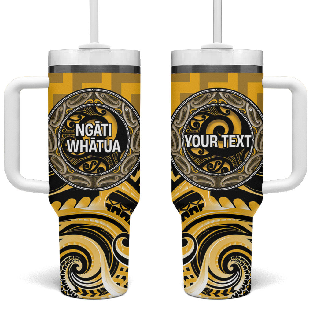 Aotearoa Ngati Whatua Personalised Tumbler With Handle Maori Iwi Poutama Puhoro Tattoo