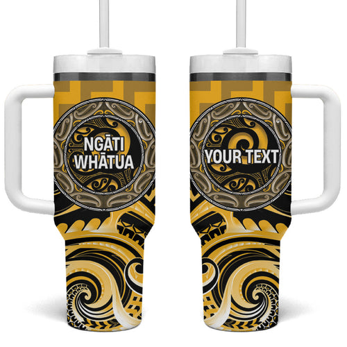 Aotearoa Ngati Whatua Personalised Tumbler With Handle Maori Iwi Poutama Puhoro Tattoo