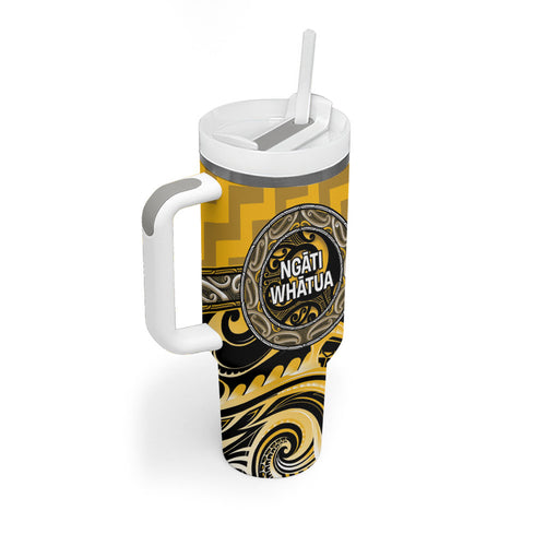 Aotearoa Ngati Whatua Personalised Tumbler With Handle Maori Iwi Poutama Puhoro Tattoo