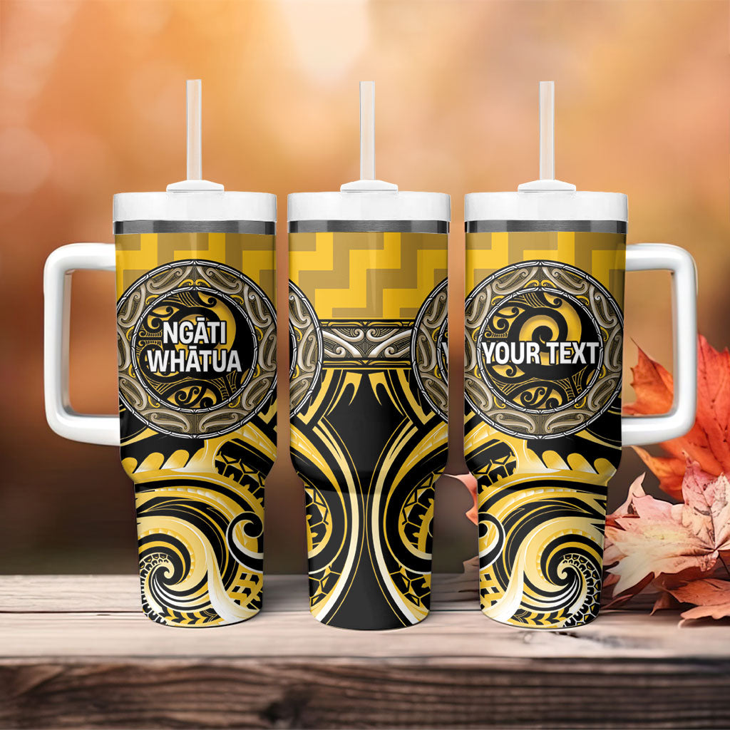Aotearoa Ngati Whatua Personalised Tumbler With Handle Maori Iwi Poutama Puhoro Tattoo