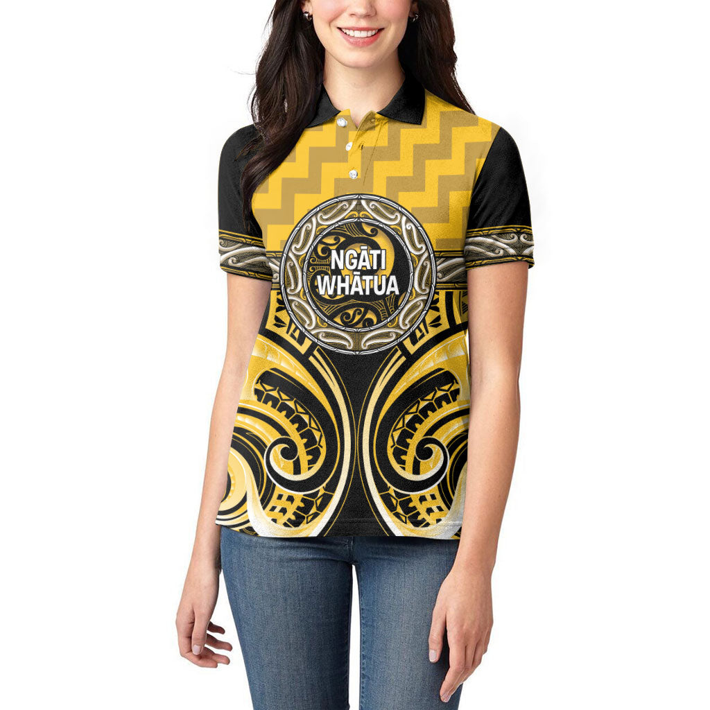 Aotearoa Ngati Whatua Personalised Women Polo Shirt Maori Iwi Poutama Puhoro Tattoo