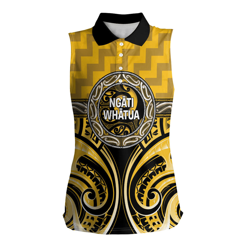 Aotearoa Ngati Whatua Personalised Women Sleeveless Polo Shirt Maori Iwi Poutama Puhoro Tattoo