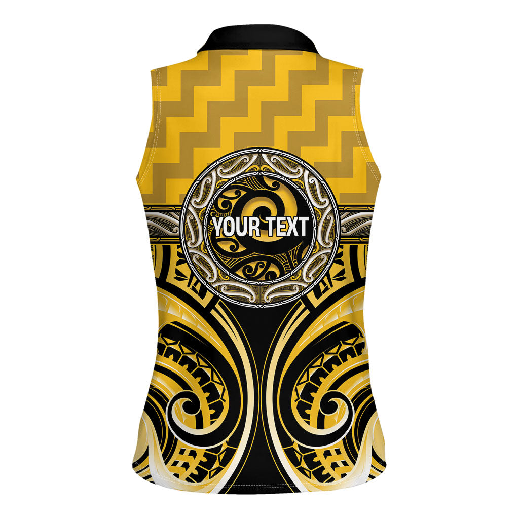 Aotearoa Ngati Whatua Personalised Women Sleeveless Polo Shirt Maori Iwi Poutama Puhoro Tattoo