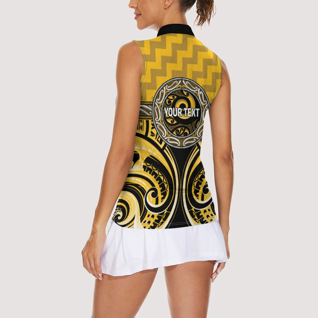 Aotearoa Ngati Whatua Personalised Women Sleeveless Polo Shirt Maori Iwi Poutama Puhoro Tattoo