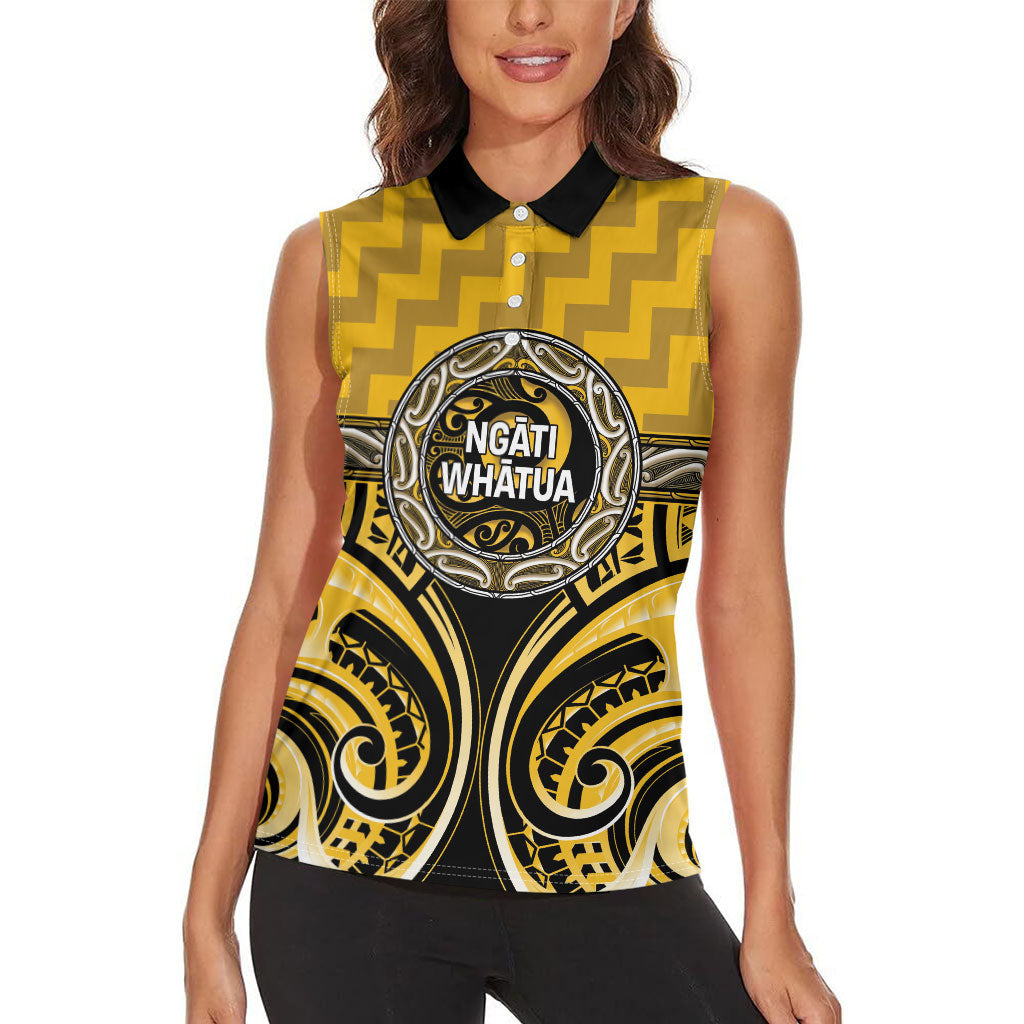 Aotearoa Ngati Whatua Personalised Women Sleeveless Polo Shirt Maori Iwi Poutama Puhoro Tattoo