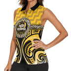 Aotearoa Ngati Whatua Personalised Women Sleeveless Polo Shirt Maori Iwi Poutama Puhoro Tattoo