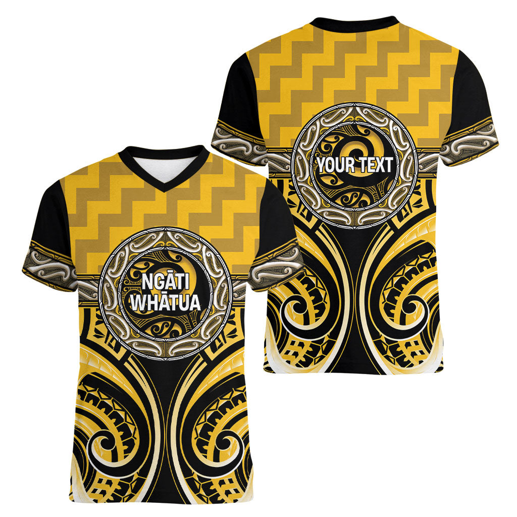 Aotearoa Ngati Whatua Personalised Women V-Neck T-Shirt Maori Iwi Poutama Puhoro Tattoo