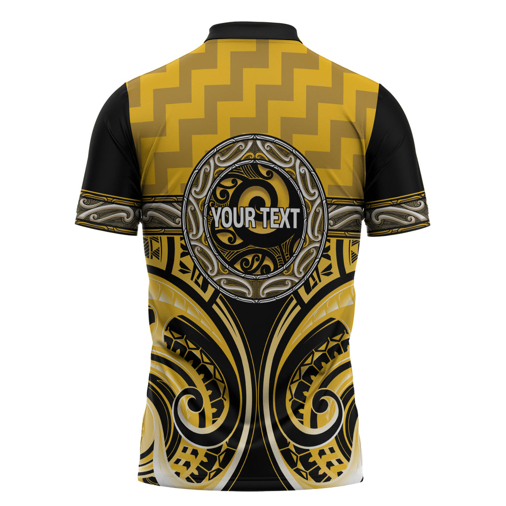 Aotearoa Ngati Whatua Personalised Zipper Polo Shirt Maori Iwi Poutama Puhoro Tattoo