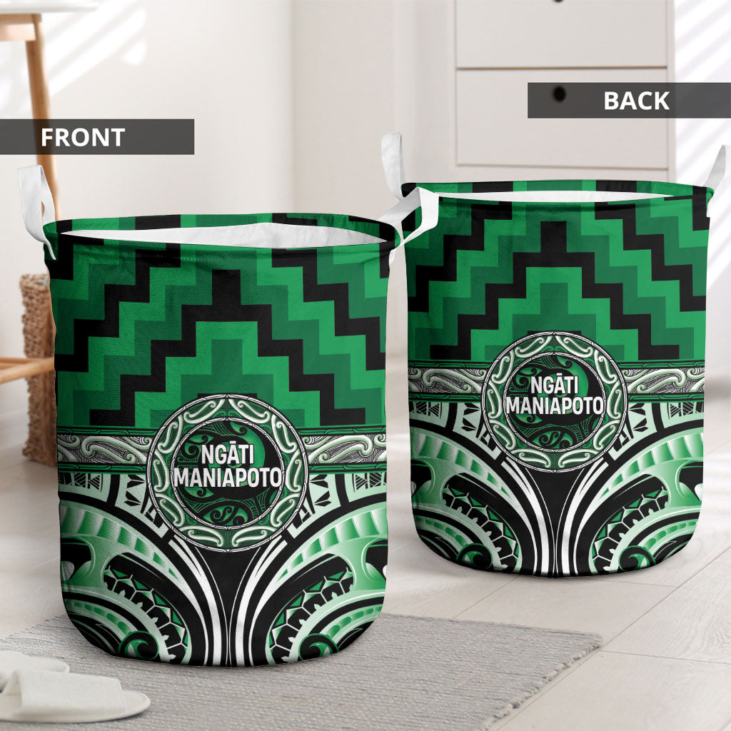 Aotearoa Ngati Maniapoto Laundry Basket Maori Iwi Poutama Puhoro Tattoo