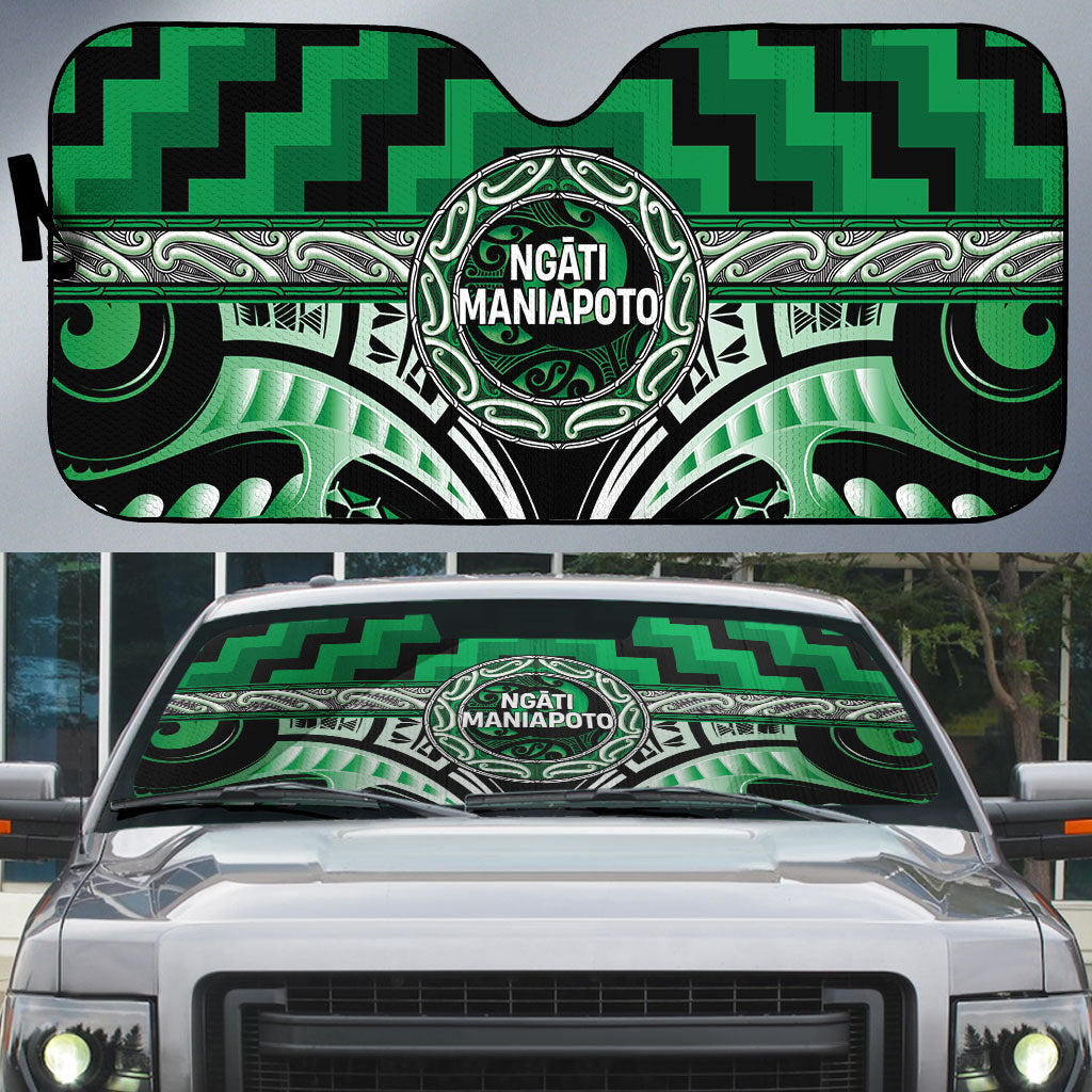 Aotearoa Ngati Maniapoto Auto Sun Shade Maori Iwi Poutama Puhoro Tattoo