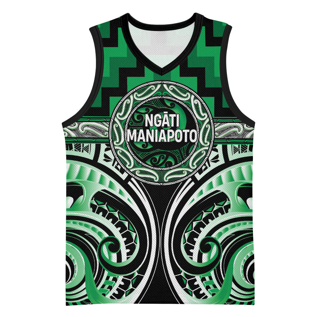 Aotearoa Ngati Maniapoto Personalised Basketball Jersey Maori Iwi Poutama Puhoro Tattoo