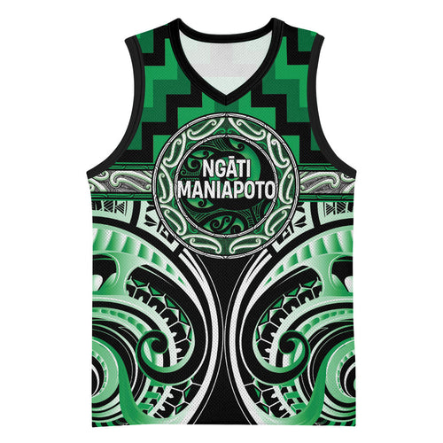 Aotearoa Ngati Maniapoto Personalised Basketball Jersey Maori Iwi Poutama Puhoro Tattoo