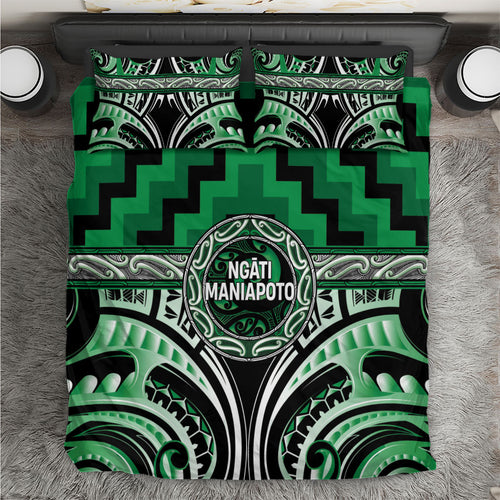 Aotearoa Ngati Maniapoto Bedding Set Maori Iwi Poutama Puhoro Tattoo