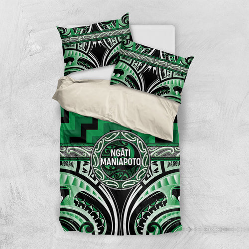 Aotearoa Ngati Maniapoto Bedding Set Maori Iwi Poutama Puhoro Tattoo