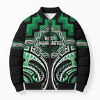Aotearoa Ngati Maniapoto Personalised Bomber Puffer Jacket Maori Iwi Poutama Puhoro Tattoo