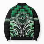 Aotearoa Ngati Maniapoto Personalised Bomber Puffer Jacket Maori Iwi Poutama Puhoro Tattoo