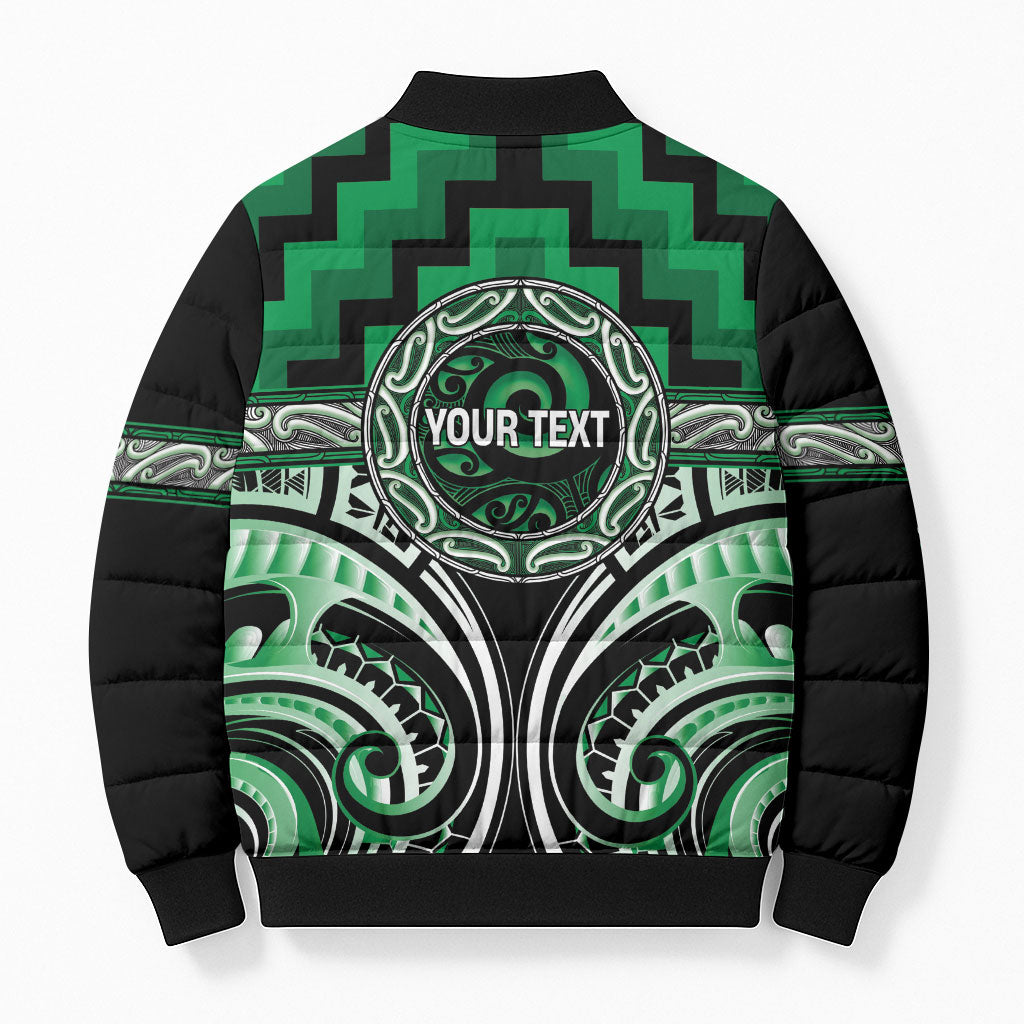 Aotearoa Ngati Maniapoto Personalised Bomber Puffer Jacket Maori Iwi Poutama Puhoro Tattoo