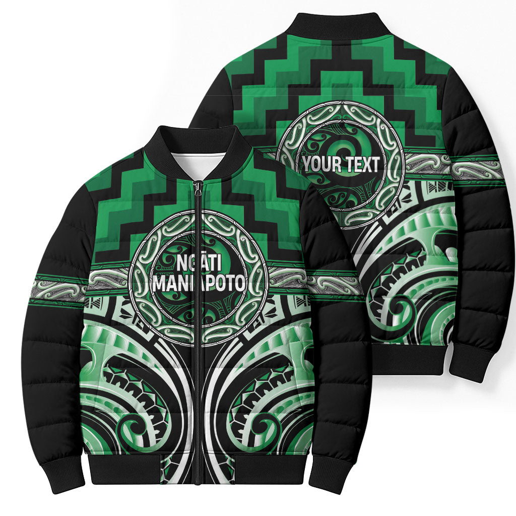 Aotearoa Ngati Maniapoto Personalised Bomber Puffer Jacket Maori Iwi Poutama Puhoro Tattoo