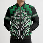 Aotearoa Ngati Maniapoto Personalised Bomber Puffer Jacket Maori Iwi Poutama Puhoro Tattoo