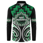 Aotearoa Ngati Maniapoto Personalised Button Sweatshirt Maori Iwi Poutama Puhoro Tattoo
