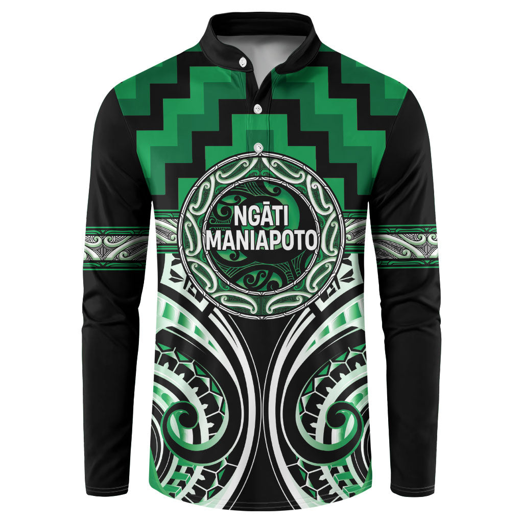 Aotearoa Ngati Maniapoto Personalised Button Sweatshirt Maori Iwi Poutama Puhoro Tattoo