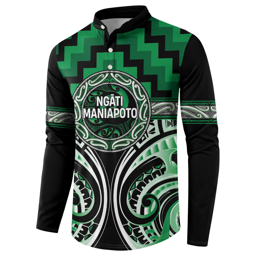 Aotearoa Ngati Maniapoto Personalised Button Sweatshirt Maori Iwi Poutama Puhoro Tattoo
