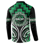 Aotearoa Ngati Maniapoto Personalised Button Sweatshirt Maori Iwi Poutama Puhoro Tattoo