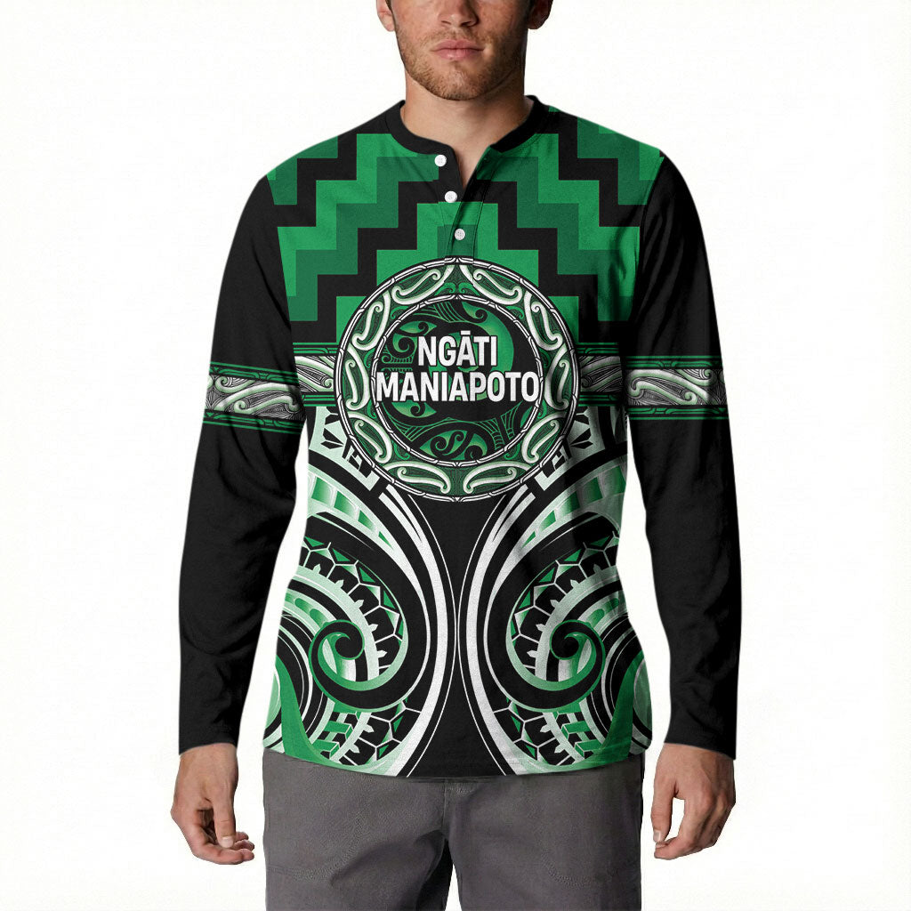 Aotearoa Ngati Maniapoto Personalised Button Sweatshirt Maori Iwi Poutama Puhoro Tattoo