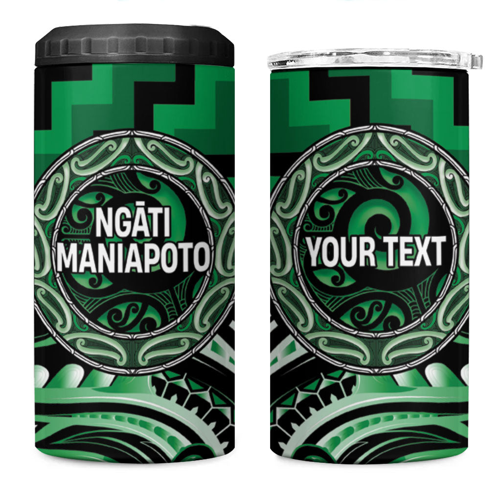 Aotearoa Ngati Maniapoto Personalised 4 in 1 Can Cooler Tumbler Maori Iwi Poutama Puhoro Tattoo