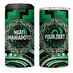 Aotearoa Ngati Maniapoto Personalised 4 in 1 Can Cooler Tumbler Maori Iwi Poutama Puhoro Tattoo