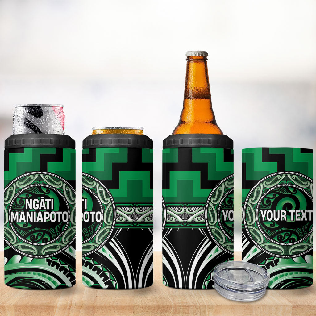 Aotearoa Ngati Maniapoto Personalised 4 in 1 Can Cooler Tumbler Maori Iwi Poutama Puhoro Tattoo