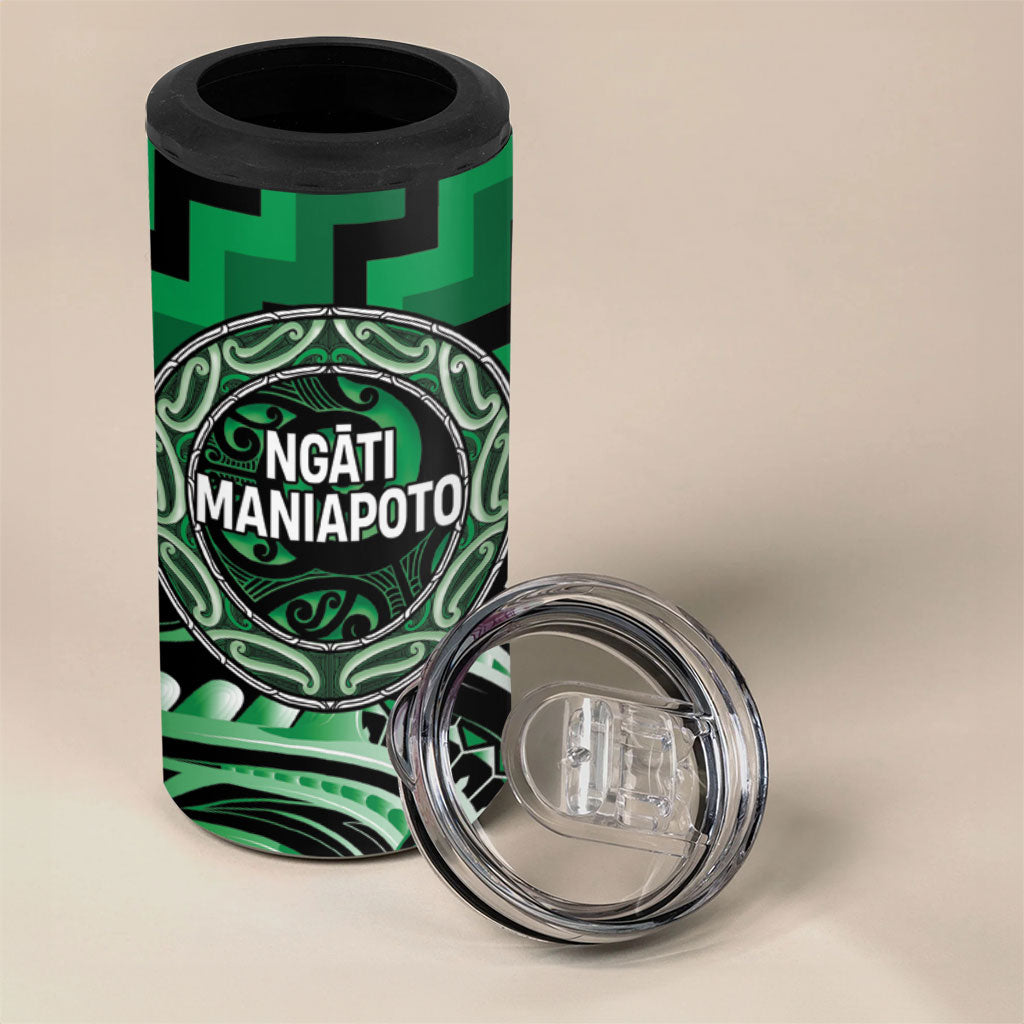 Aotearoa Ngati Maniapoto Personalised 4 in 1 Can Cooler Tumbler Maori Iwi Poutama Puhoro Tattoo