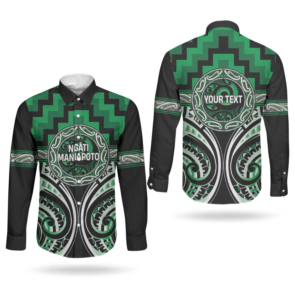 Aotearoa Ngati Maniapoto Personalised Couples Matching Mermaid Dress and Long Sleeve Button Shirt Maori Iwi Poutama Puhoro Tattoo
