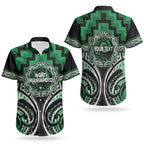 Aotearoa Ngati Maniapoto Personalised Couples Matching Off Shoulder Maxi Dress and Hawaiian Shirt Maori Iwi Poutama Puhoro Tattoo