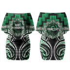 Aotearoa Ngati Maniapoto Personalised Couples Matching Off Shoulder Short Dress and Hawaiian Shirt Maori Iwi Poutama Puhoro Tattoo