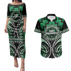 Aotearoa Ngati Maniapoto Personalised Couples Matching Puletasi and Hawaiian Shirt Maori Iwi Poutama Puhoro Tattoo