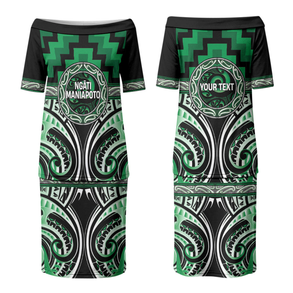 Aotearoa Ngati Maniapoto Personalised Couples Matching Puletasi and Hawaiian Shirt Maori Iwi Poutama Puhoro Tattoo
