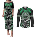 Aotearoa Ngati Maniapoto Personalised Couples Matching Puletasi and Long Sleeve Button Shirt Maori Iwi Poutama Puhoro Tattoo