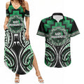 Aotearoa Ngati Maniapoto Personalised Couples Matching Summer Maxi Dress and Hawaiian Shirt Maori Iwi Poutama Puhoro Tattoo