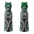 Aotearoa Ngati Maniapoto Personalised Couples Matching Tank Maxi Dress and Long Sleeve Button Shirt Maori Iwi Poutama Puhoro Tattoo