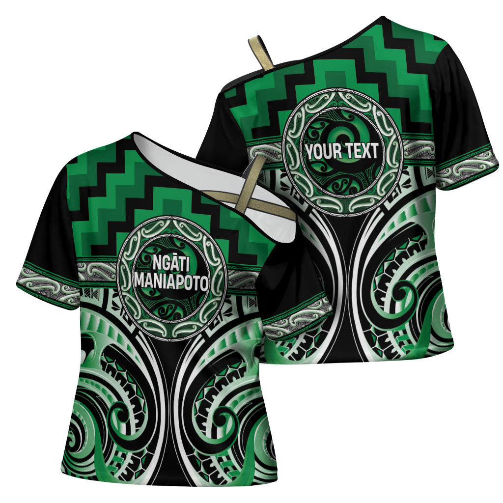 Aotearoa Ngati Maniapoto Personalised Cross Shoulder Shirt Maori Iwi Poutama Puhoro Tattoo